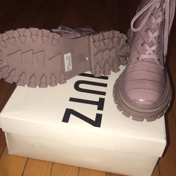 💥NWB💥Schutz Women’s Orly Croc-Embossed Combat Boot Sz. 10 - Picture 2 of 13